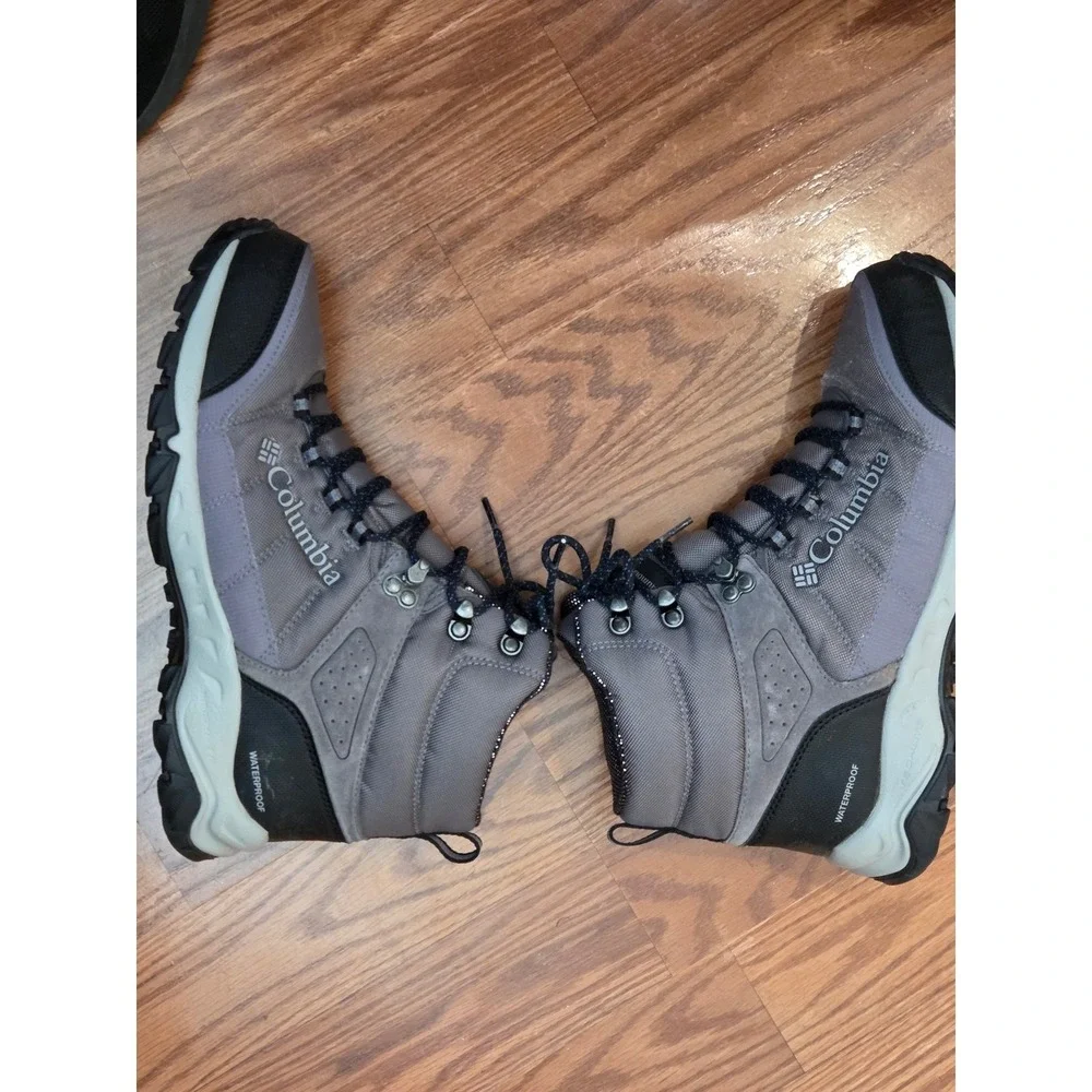 Columbia Omni-Heat Waterproof Hiking‎ Boots Mens 10 Grey Black YM0729-052